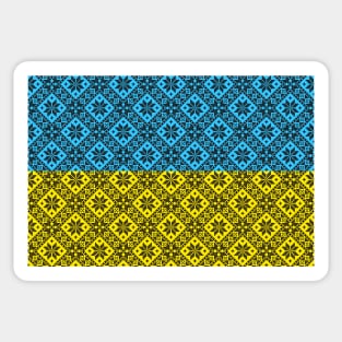 Ukrainian embroidery flag,ukraine flag,yellow blue flag Sticker